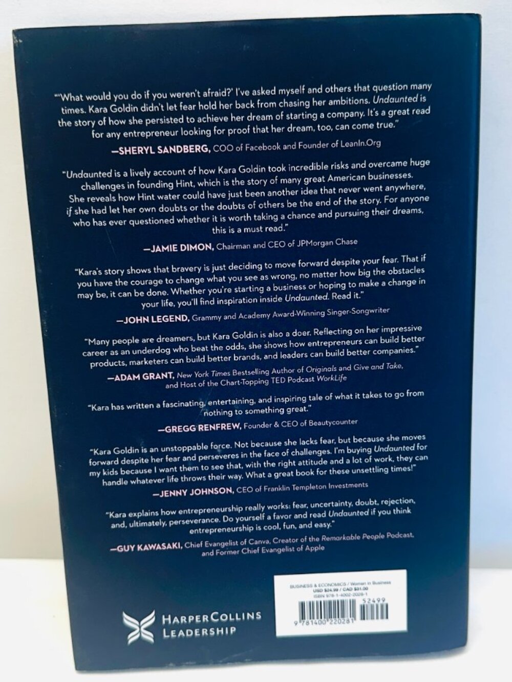 Undaunted: Overcoming Doubts and Doubters Hardcover By Goldin, Kara BRAND NEW - Picture 2 of 2
